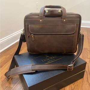 Luxorro Full Grain Leather Laptop Briefcase - New in Box